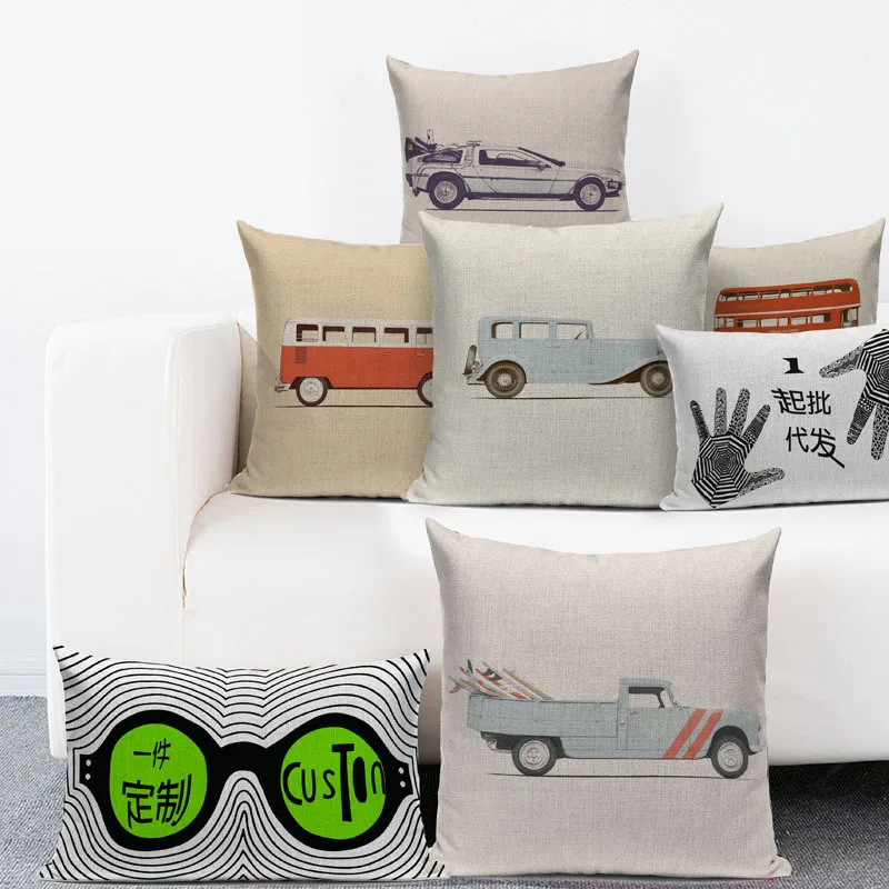 Pillow Vintage Car Bus Flax Continuous System Sofa Customized Amazon Best Sellers Set | Дом и сад