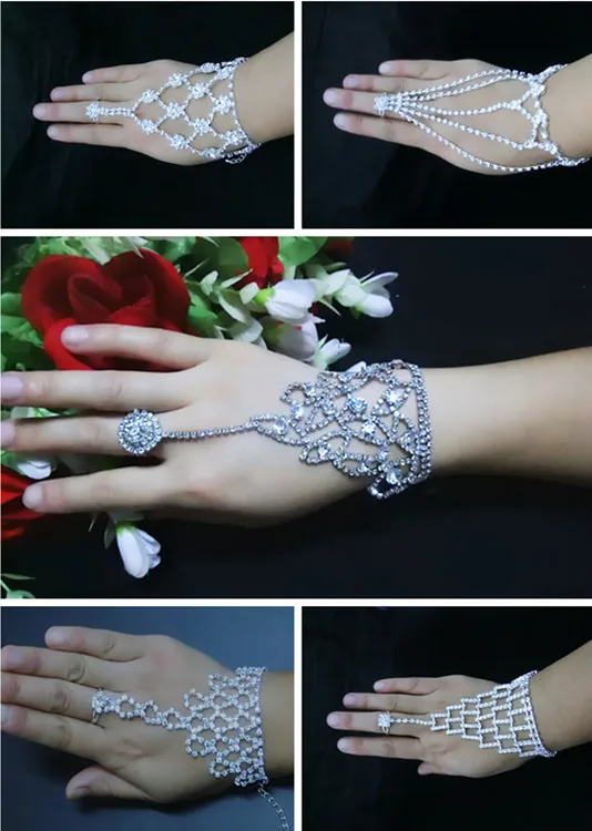Новый роскошный свадебный ювелирный браслет-цепочка для невесты с кристаллами