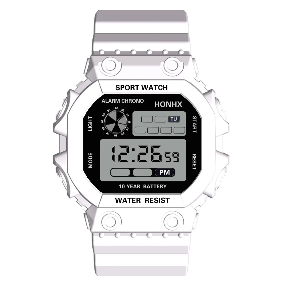 Белый Reloj hombre, цифровые женские часы, Роскошные, аналоговые, цифровые, для улицы, военные, спортивные, светодиодный, водонепроницаемые, спортивные часы, reloj mujer - Цвет: Белый