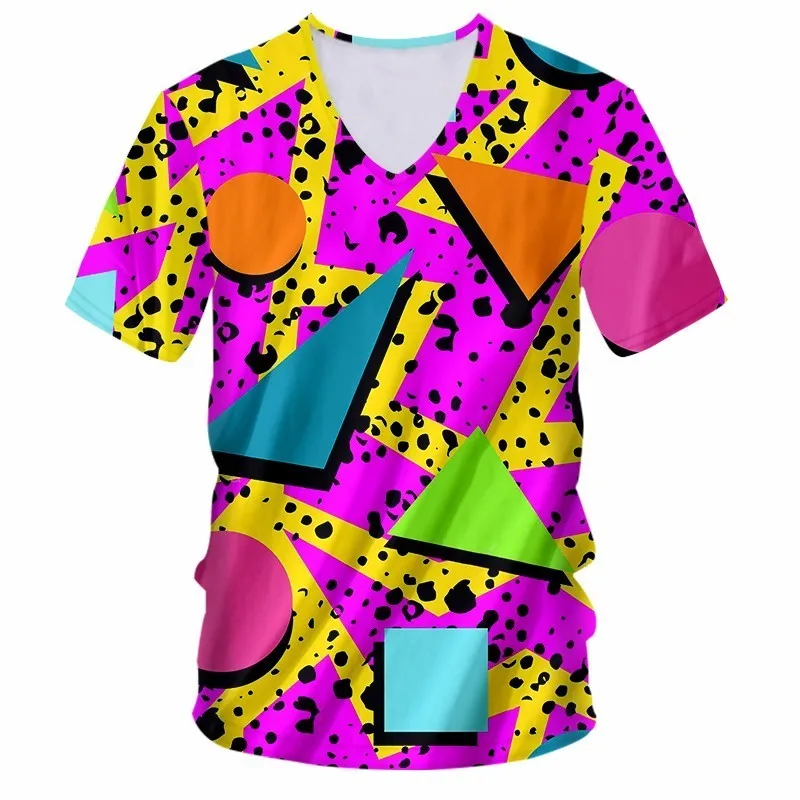 OGKB футболка с v образным вырезом для мужчин/женщин Забавный принт цветная