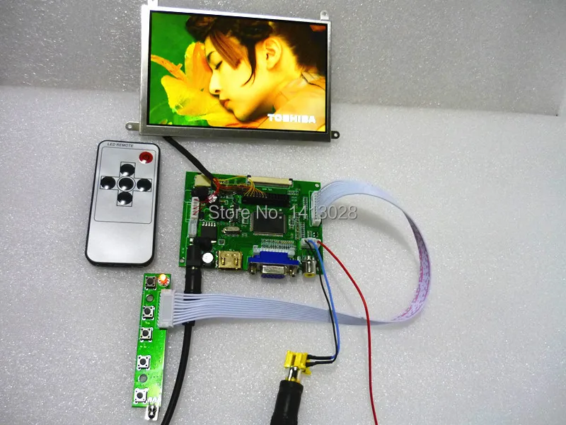 Preise HDMI + 2 Av + VGA LCD Fahrer Bord + 5,6 Zoll IPS LCD Panel LTD056EV7F (1280*800) + Lvds-kabel + OSD Tastatur + Fernbedienung