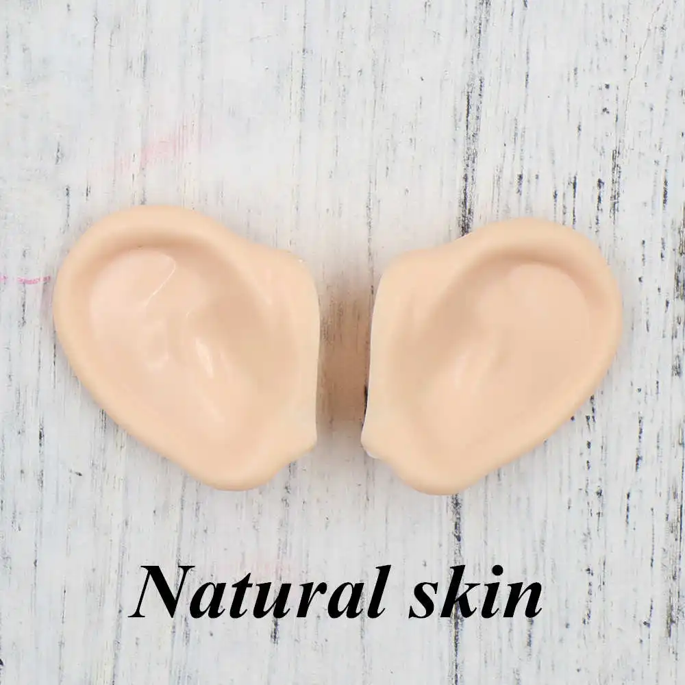 natural skin Кукла Blyth 1/6 эльф и человеческое пластиковое ухо белый натуральный загар темная и супер темная кожа подходит для 30 см кукла DIY аксессуары подарок - Цвет: natural skin