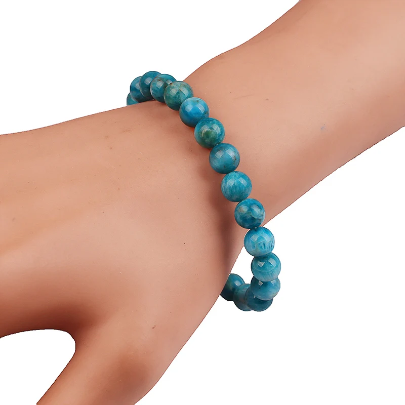 

Women Men Fashion Natural Stone Blue Kyanite Beads Elastic Bracelet Healing Bracelet Jewelry Gifts 4 6 8 10 12mm
