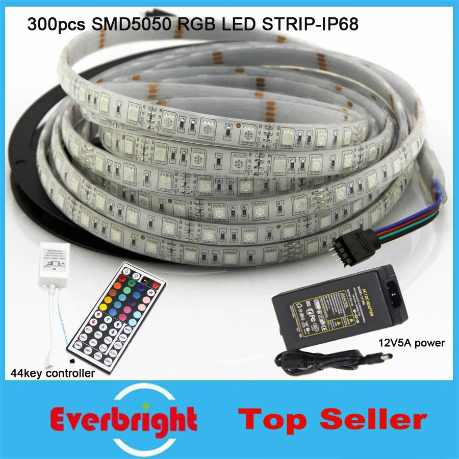 Светодиодная лента 5 м 300 LED 5050 IP68 Водонепроницаемая 12 В светодиодсветодиодный