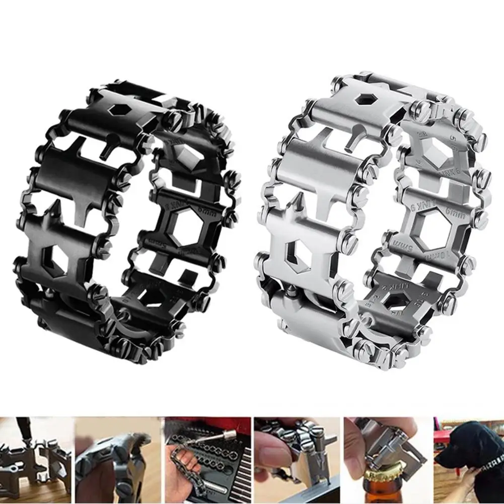 Man Outdoor Spliced Bracelet Multifunctional Wearing Screwdriver Tool Hand Chain Field Survival for outside | Украшения и