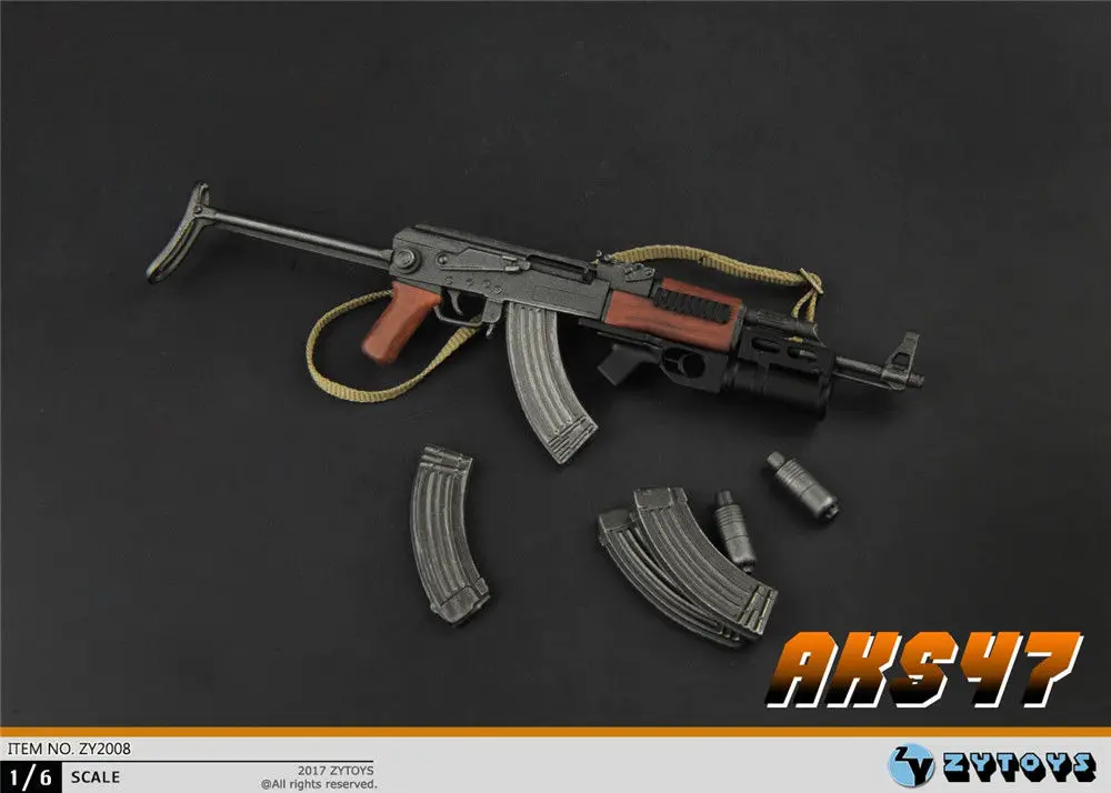 1:6 масштаб игрушки ZY2008 пластиковый пистолет Модель AKS47 игрушка 1/6 оружие Аксессуары W складной уход для 1" Экшн фигурки аксессуары