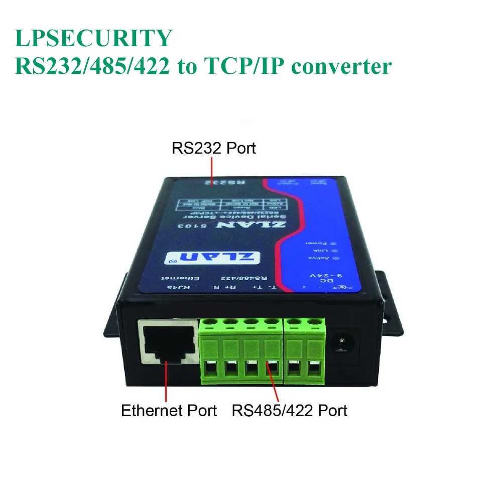 LPSECURITY ZLAN5143I RS232/RS485/RS422 к TCP/IP ethernet конвертер изоляция 256 многохост шлюз Mobdus сервер