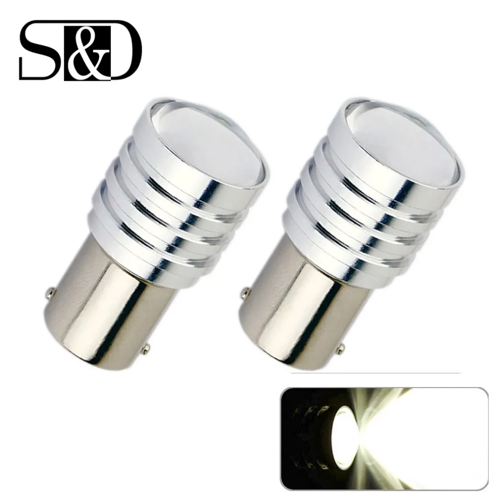 2 шт. 1156 BA15S светодиодный чипы S25 P21W R5W Противотуманные фары Дневные Фары