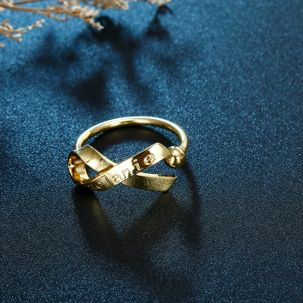 Duoying Bowknot пользовательские именные кольца для Etsy персонализированные уникальные