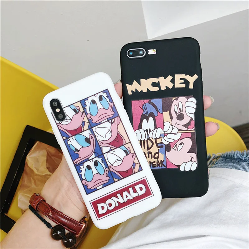 Чехол Six Gongge с рисунком Дональда Дака для iphone XS X мягкий чехол Микки 6 S 7 Роскошный 8