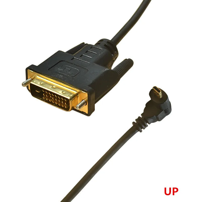 Micro HDMI Type D Up & Down Left Right Angled 90 Degree to DVI 24+1 Cable Plated 3D 4K 1080p Audio for Tablet ComputerTV | Компьютеры и