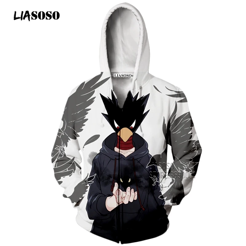 LIASOSO 3D принт для мужчин Аниме Boku no Hero Academy Dabi Fumikage Tokoyami Tsuyu Asui шото Тодороки толстовка на молнии X2320
