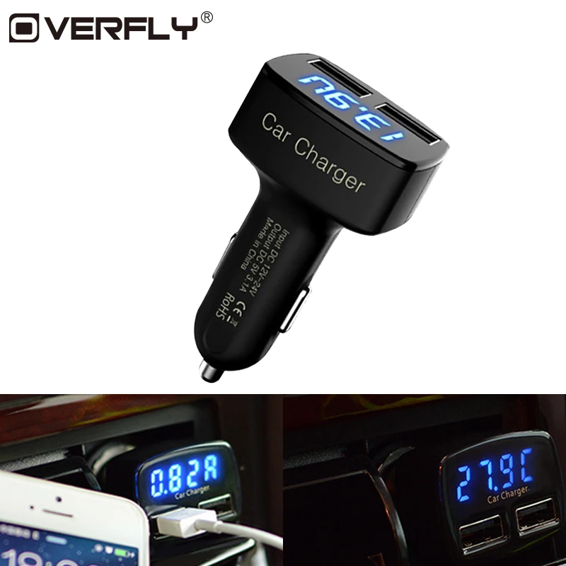 Универсальное автомобильное зарядное устройство 4 в 1 двойной USB DC 5 В 3.1A адаптер с
