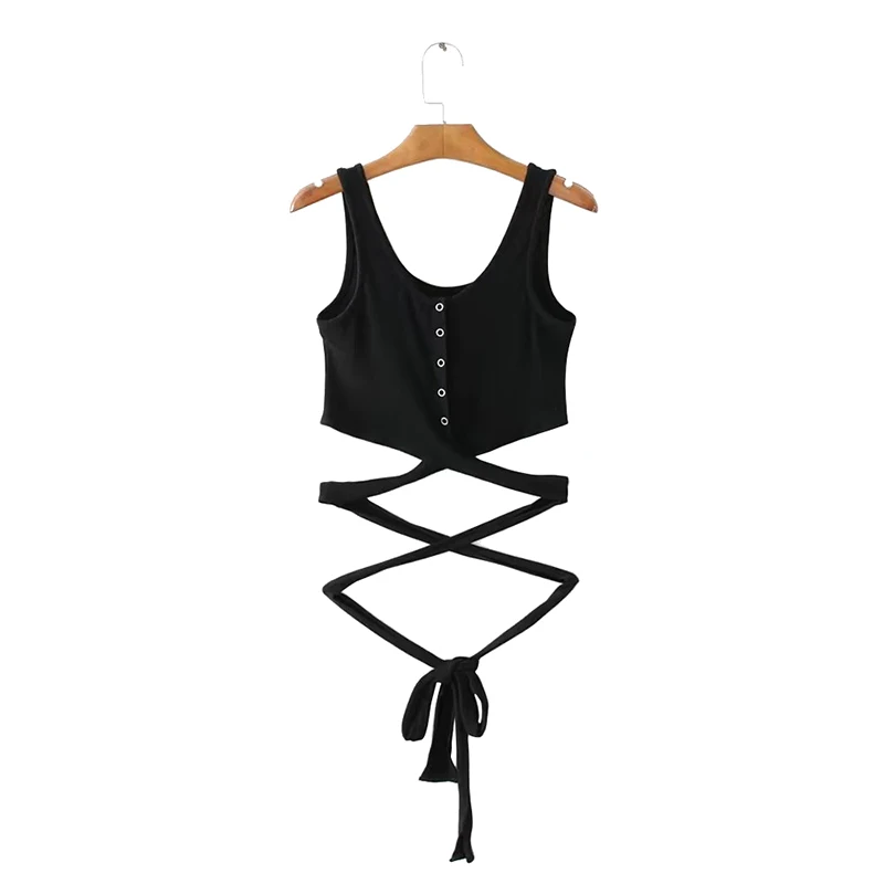 Sexy Women Long Strap Button Vest Crop Tops Tank T-Shirt cropped feminino Summer | Женская одежда