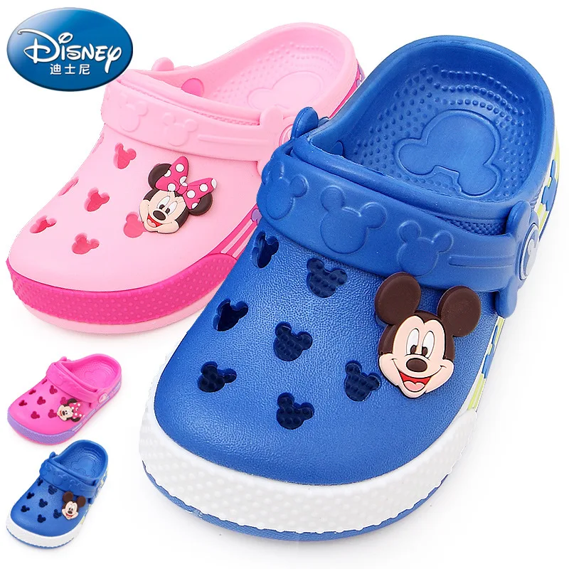 2019 Disney Minnie children's hole shoes summer baby boys cartoon Mickey mouse slippers Parent-child  beach  shoes eu 24-40