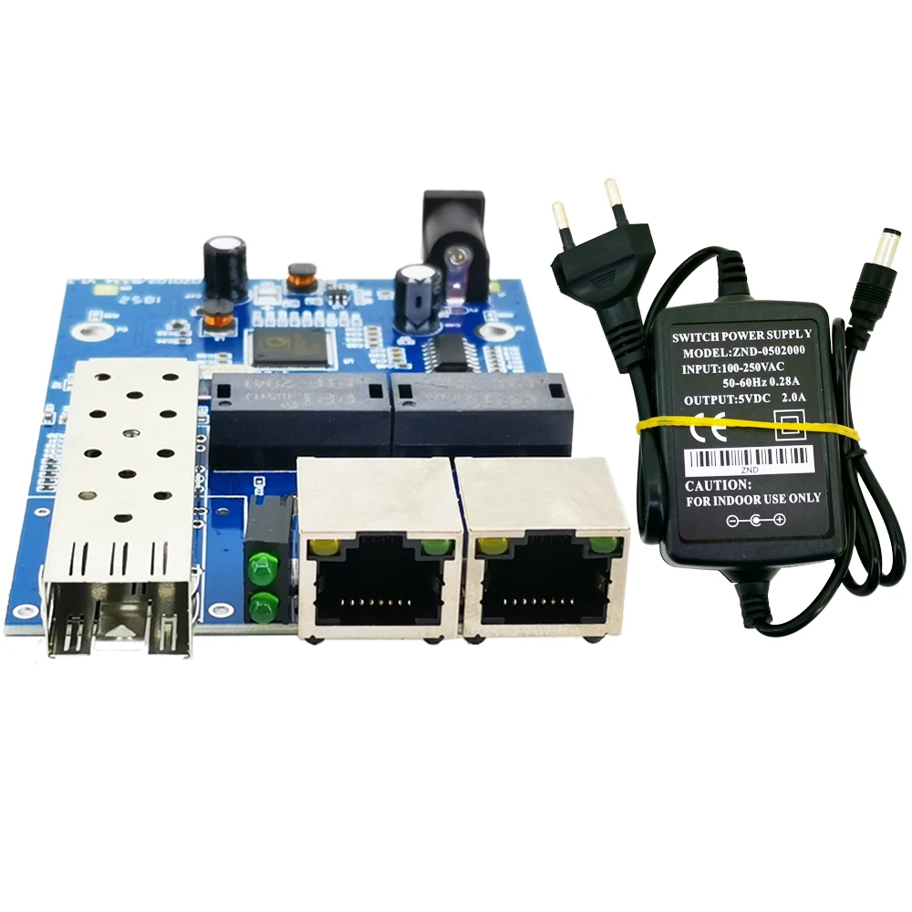 1SFP2RJ45 волоконный медиа конвертер на RJ45 гигабитный 10/100/1000M Ethernet преобразователь