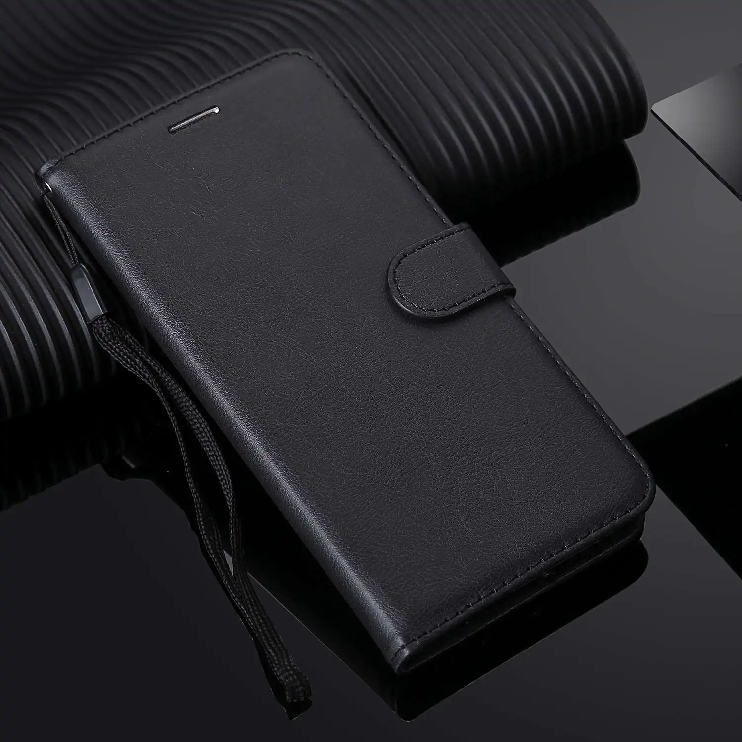 Black Кожаный чехол-книжка с бумажником чехол для спортивной камеры Xiao mi F1 mi 8 5X 6X A1 A2 Lite play для Red mi Note 3 4X5 5A 6 7 8 Pro 4A 5 Plus 8A S2 Y2 Y1 Lite - Цвет: Black
