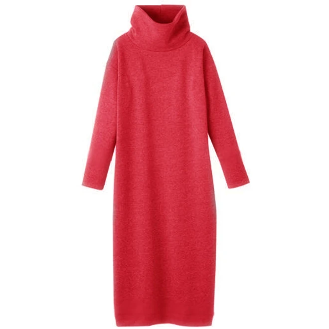 Женское утепленное платье с длинным рукавом длинное размера плюс 5XL 6XL зима осень