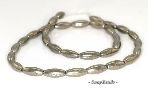 Палаццо Железный Пирит драгоценный камень баррель барабанная трубка 30x7 мм