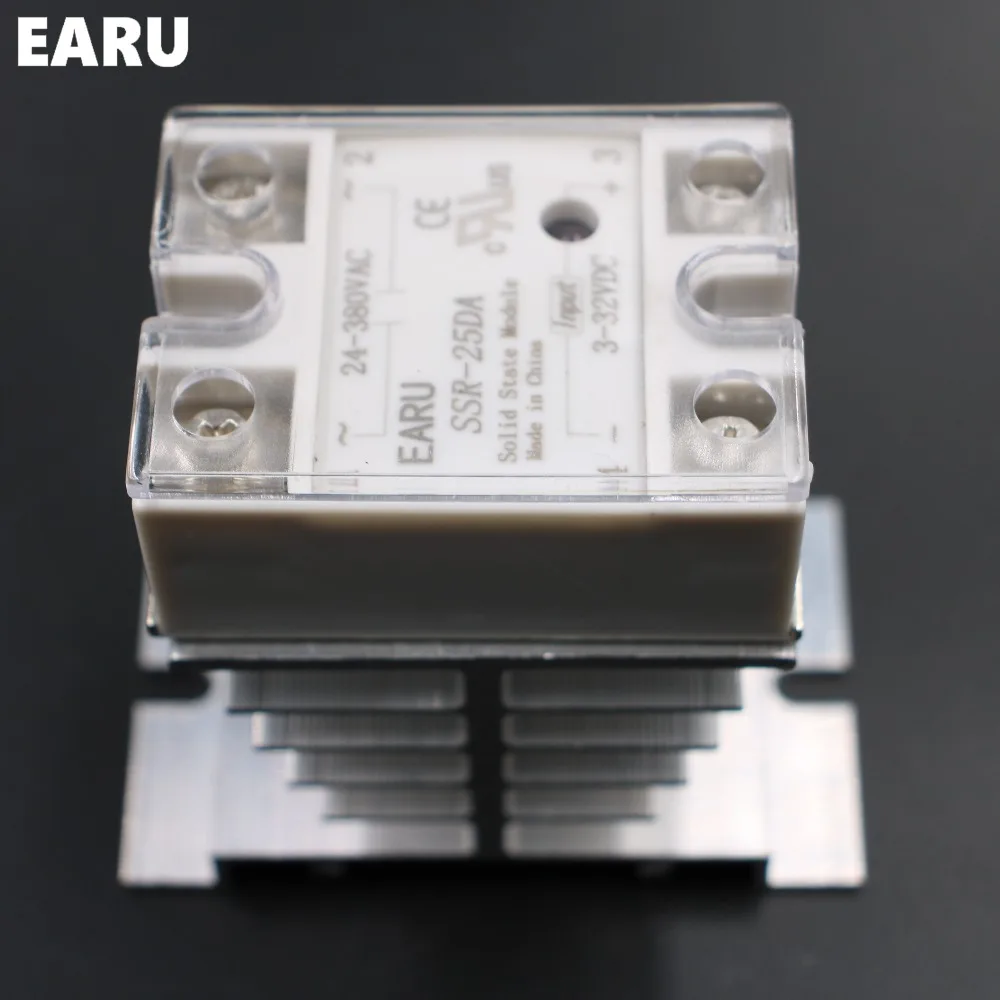 1 шт. SSR-25DA твердотельный релейный модуль SSR-25 DA 25A с пластиковой крышкой +