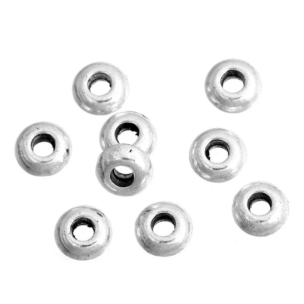 DoreenBeads сплав цинка серебряный цвет разделительные бусины двухконусная летающая