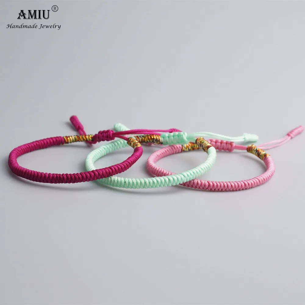 Браслеты обручи AMIU для мужчин и женщин многоцветные тибетские буддистские