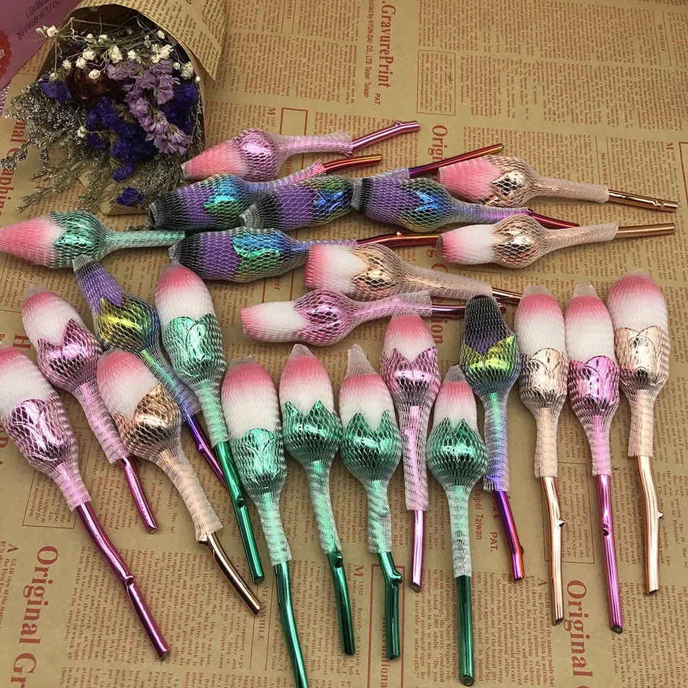 Набор кистей для макияжа 6 шт. разноцветные кисти в форме розы инструмент основа