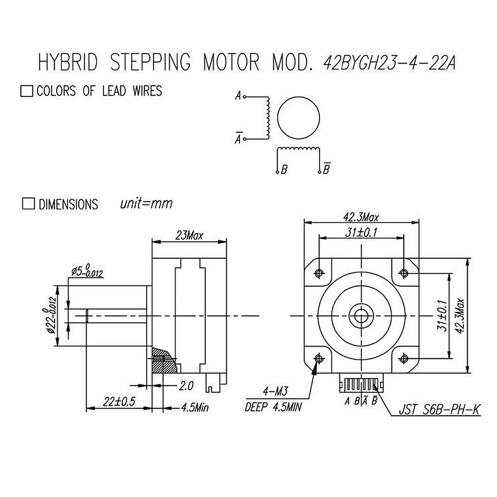 1Pcs 17HS4023 12V Nema 17 23mm Stepper Motor For Extruder 3D Printer Motor with Wire Kit