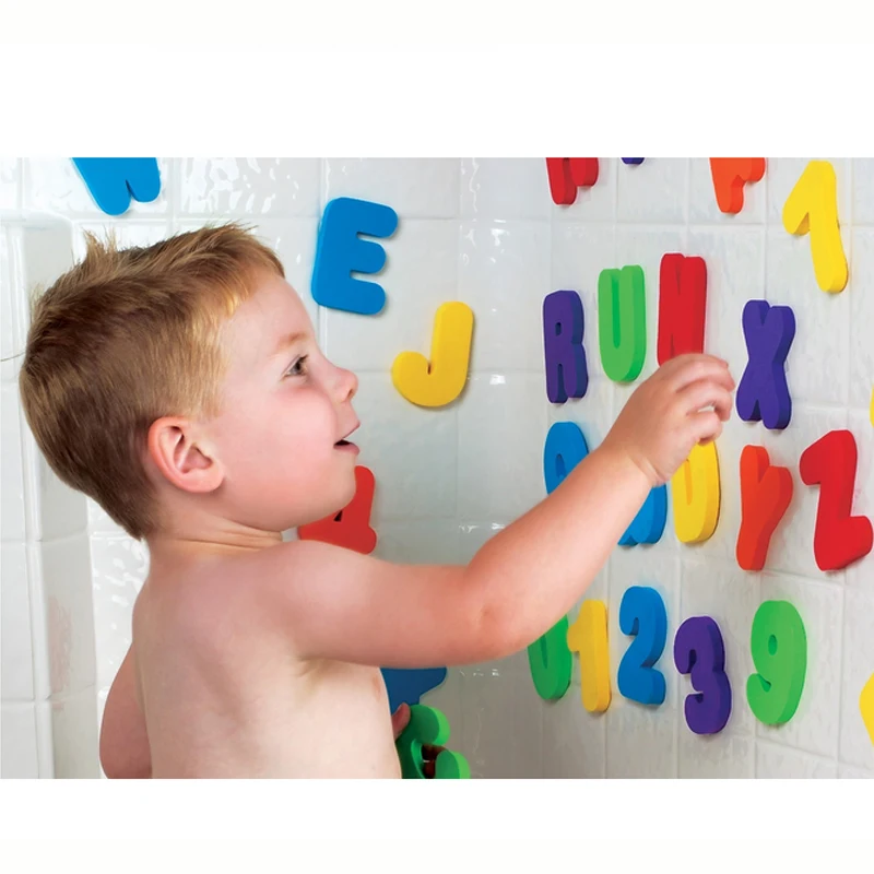 36 Pieces / Set of Alphanumeric Alphabet Puzzle Children Baby Water Toys Bathroom Early Education Sucker Toy Bath Soft EVA | Игрушки и