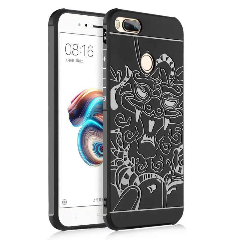 dragon black EVOLOU для Xiaomi mi A1 чехол 360 защищенный Силиконовый чехол для Xiaomi mi 5X mi 5X Pro A 1 3D Dragon противоударный ТПУ чехол s mi A1 - Цвет: dragon black