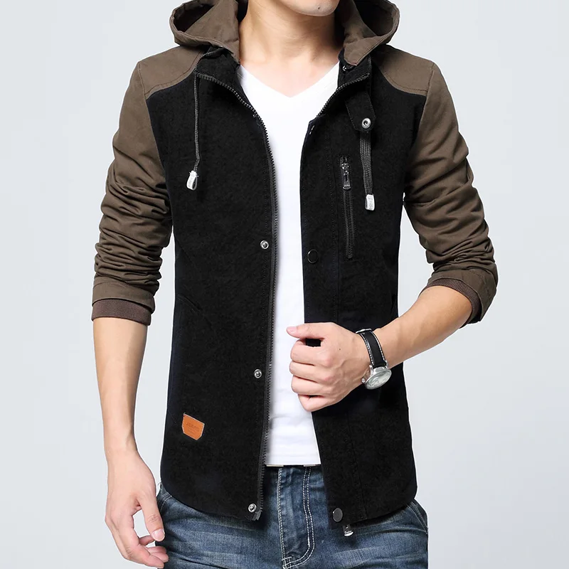 Men's Hooded Jackets New Fashion Autumn Male Army Green Casual jackets Outwear coats Size 2XL | Мужская одежда
