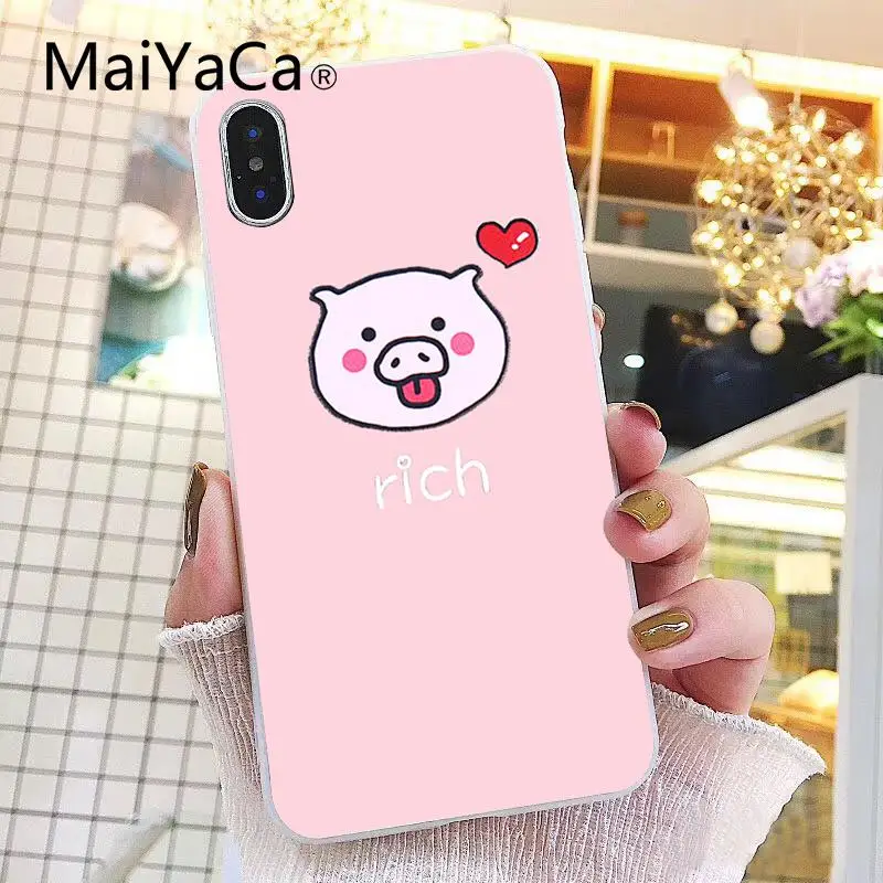 Maiyaca Cute Cartoon Rich Pig Soft Silicone TPU Phone Cover for iPhone X XS MAX 6 6s 7 7plus 8 8Plus 5 5S SE XR | Мобильные телефоны