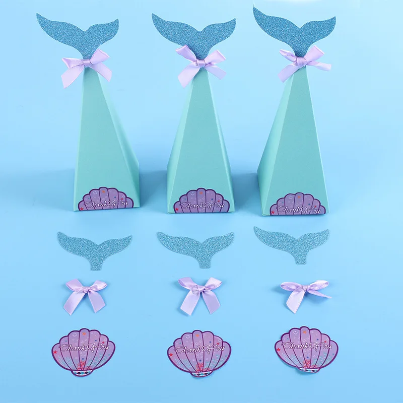 10 шт./упак. милый рыбий хвост лук конфеты коробки Baby Shower Свадьба День рождения