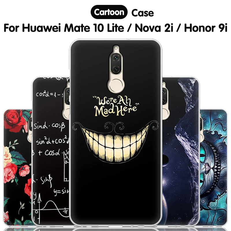 JURCHEN Capa для Huawei Mate 10 Lite Case Nova 2i Fundas милый мультяшный силиконовый чехол Coque Honor 9i|silicone