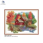 Картина Joy Sunday с изображением мельницы в Европе, считает DMC 14CT 11CT, напечатанная на холсте, вышивка крестиком, фотонаборы