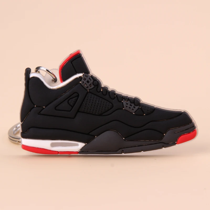 Picture Color6 Брелок Новые экзотические мини Jordan 4 Ретро обуви ключевая цепь Для мужчин и Для женщин детские подарочные брелки на баскетбольных кроссовок ключ держатель Porte Clef - Цвет: Picture Color6
