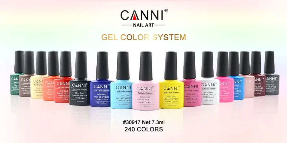 CANNI бренд полный гель для ногтей УФ-светодиодный, быстро сохнут, Лаки резиновая основа для долговечная без вытирания яркие блестящие верхнего покрытия УФ-гель для ногтей
