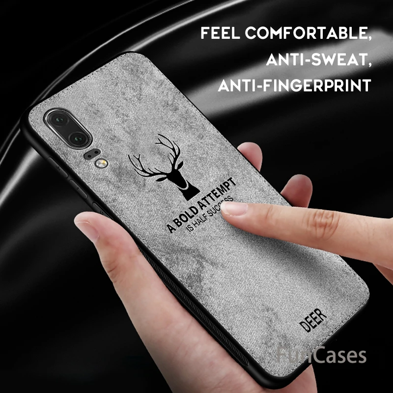 Тканевый чехол для huawei P20 P10 Lite Plus Nova 3i 3 3E TPU с рисунком оленя мягкая задняя крышка