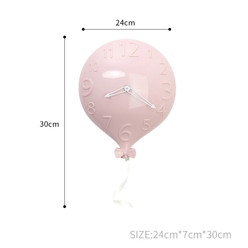 Pink 7/цвет 30*24 см милые новые модные простые бесшумные воздушные шары настенные часы немой гостиной спальни домашний декор - Цвет: Pink