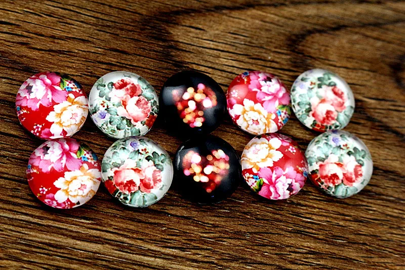 10 шт./лот (Один комплект) Подходит 12 мм Кошка Цветок Ручная стеклянная кабошонная Модельная домиковая ювелирная фурнитура-поставка E6-47.