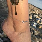 Браслет на ногу из нержавеющей стали с индивидуальным именем, богемные браслеты на лодыжку, ювелирные изделия в стиле бохо для женщин и девочек, 2019