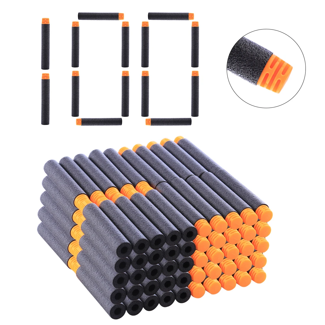 100 Pcs Высокая буферная Мягкая Пуля плоская голова мягкие дротики с оранжевой головкой для Nerf детей на открытом воздухе съемки Prictice аксессуары - Цвет: 100 Pcs