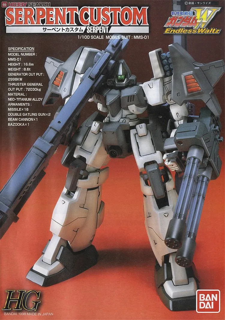 Bandai Gundam HG ТВ 1/100 змей на заказ EW 07 мобильный костюм сборки модель наборы фигурки