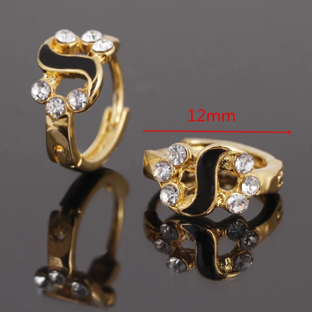 Новые модные женские золотые серьги с камнем Круглые Эмалированные ювелирные