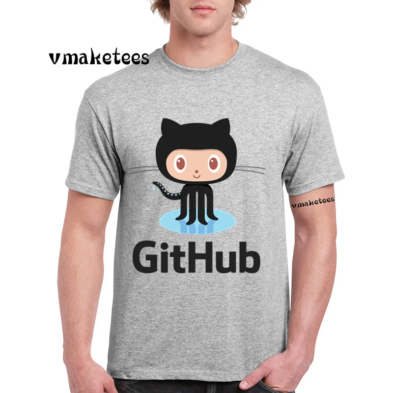 Мужская и женская футболка с принтом Github Social Coding летняя повседневная