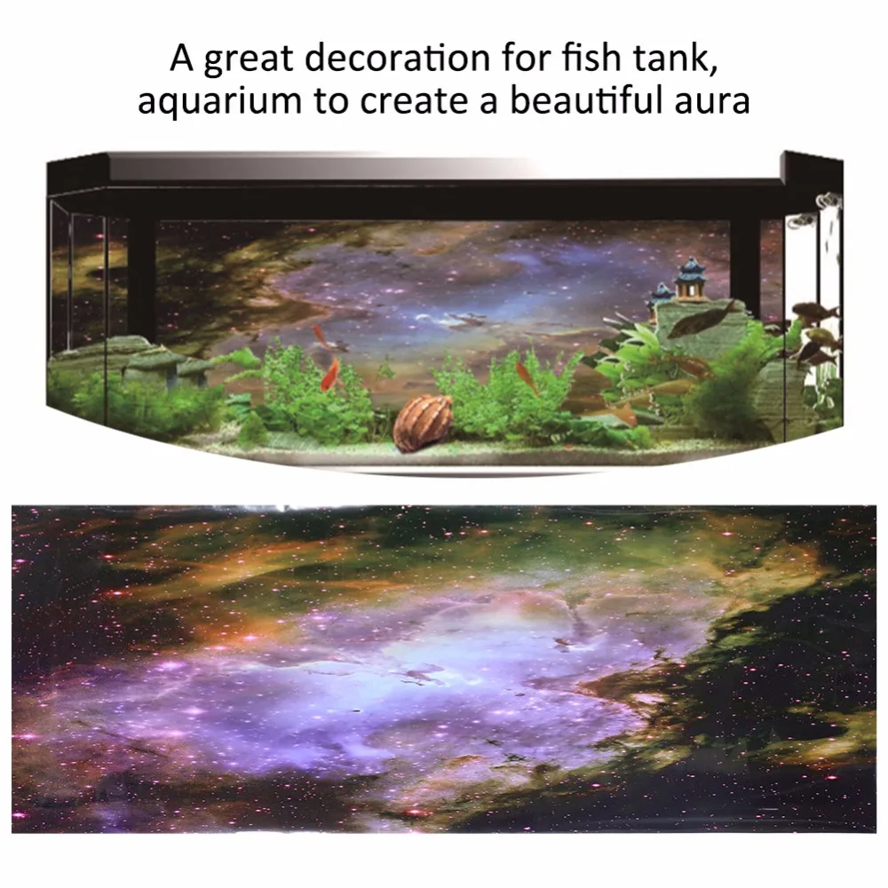 Украшение аквариума с рыбками, фон для рисования, стикер 3D, красота, пейзаж, плакат, самоклеющиеся, модные наклейки, аксессуары для аквариума