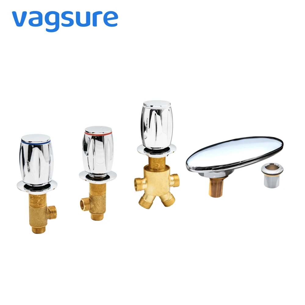 Кран для ванны Vagsure с тройной ручкой латунный переключатель регулирующий клапан