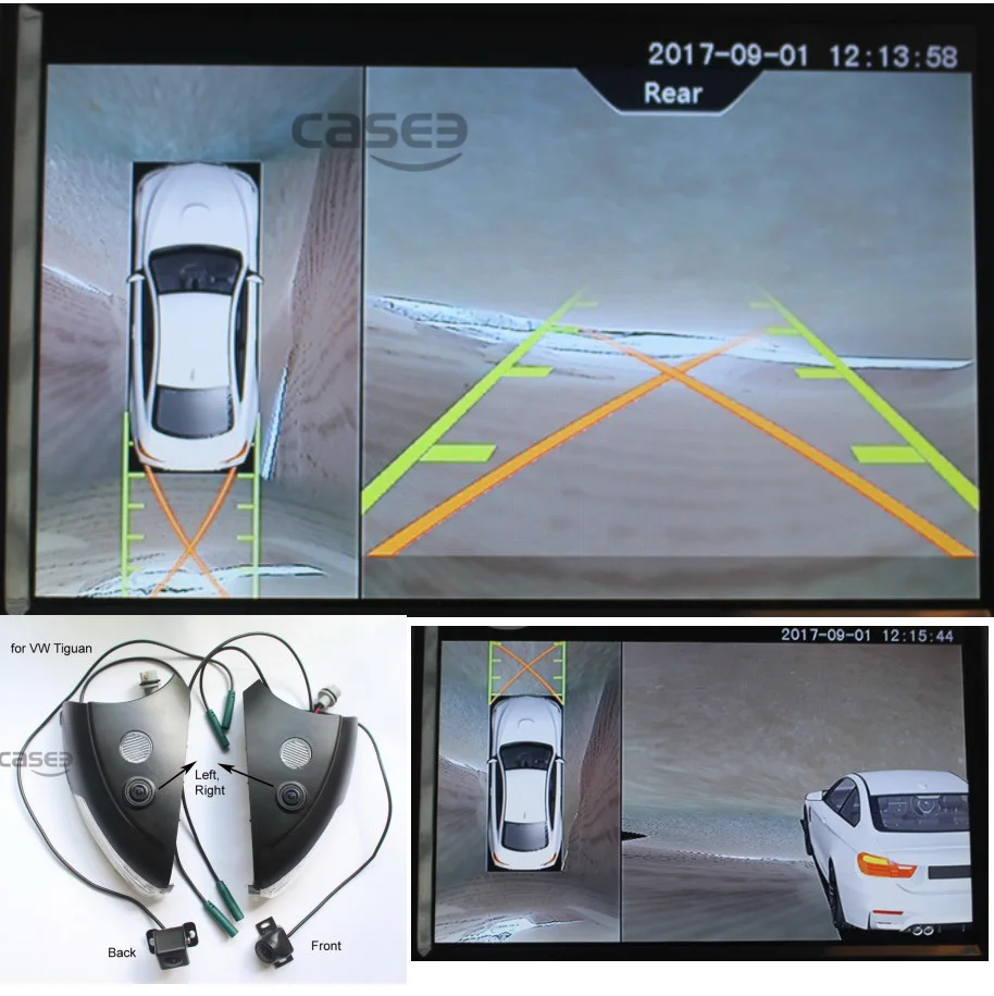 Для VW Tiguan, Tiguan L объемный вид 360 градусов птичий глаз 4 способа камера панорамный парковка система DVR 1080P