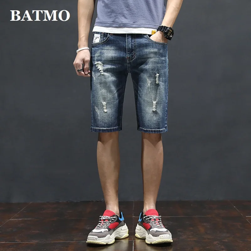 

Batmo 2019 new arrival high quality casual slim elastic jeans men ,men's denim shorts ,skinny jeans men W007