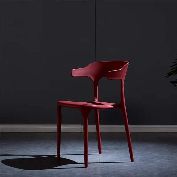 Red Color Современное формованное пластиковое складывающееся кресло для столовой, Скандинавское креативное повседневное боковое кресло, эргономичный дизайн, ресторан, балкон - Цвет: Red Color